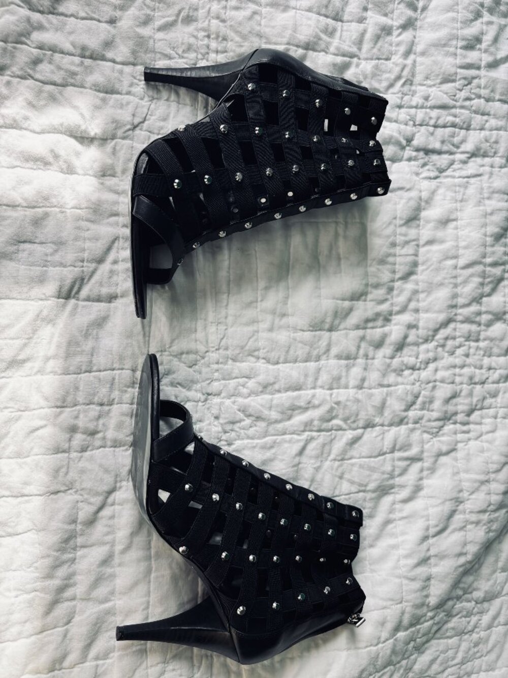 Michael Kors Black Studded Strappy High Heel Sandals Size 10M With Original Box - Picture 1 of 7